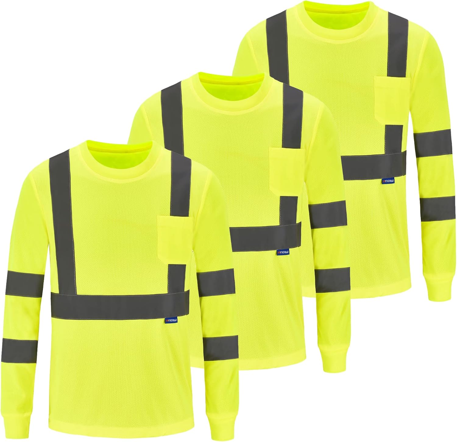 High Visibility Work T Shirt Long Short Sleeve Class 3 Safety Shirt