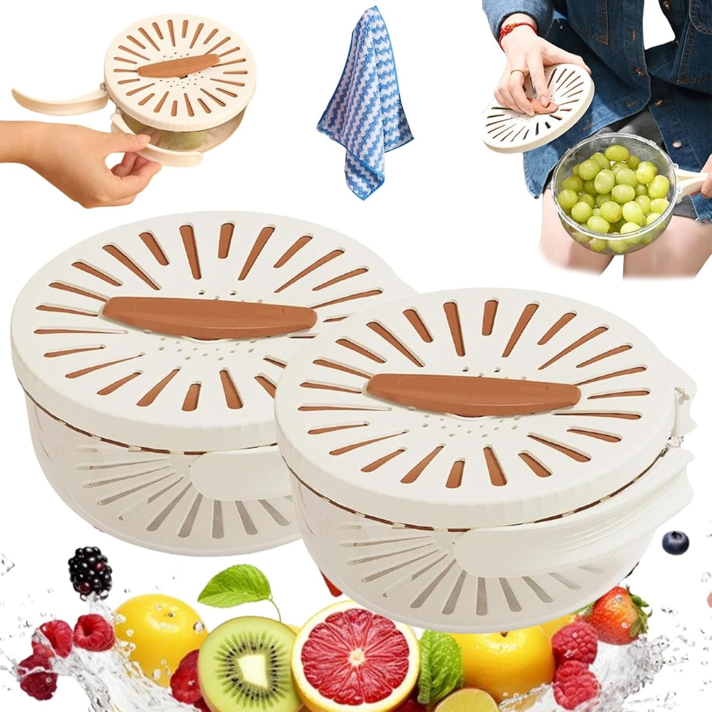 Simplify Washing & Storing with Raidley 2-in-1 Basket