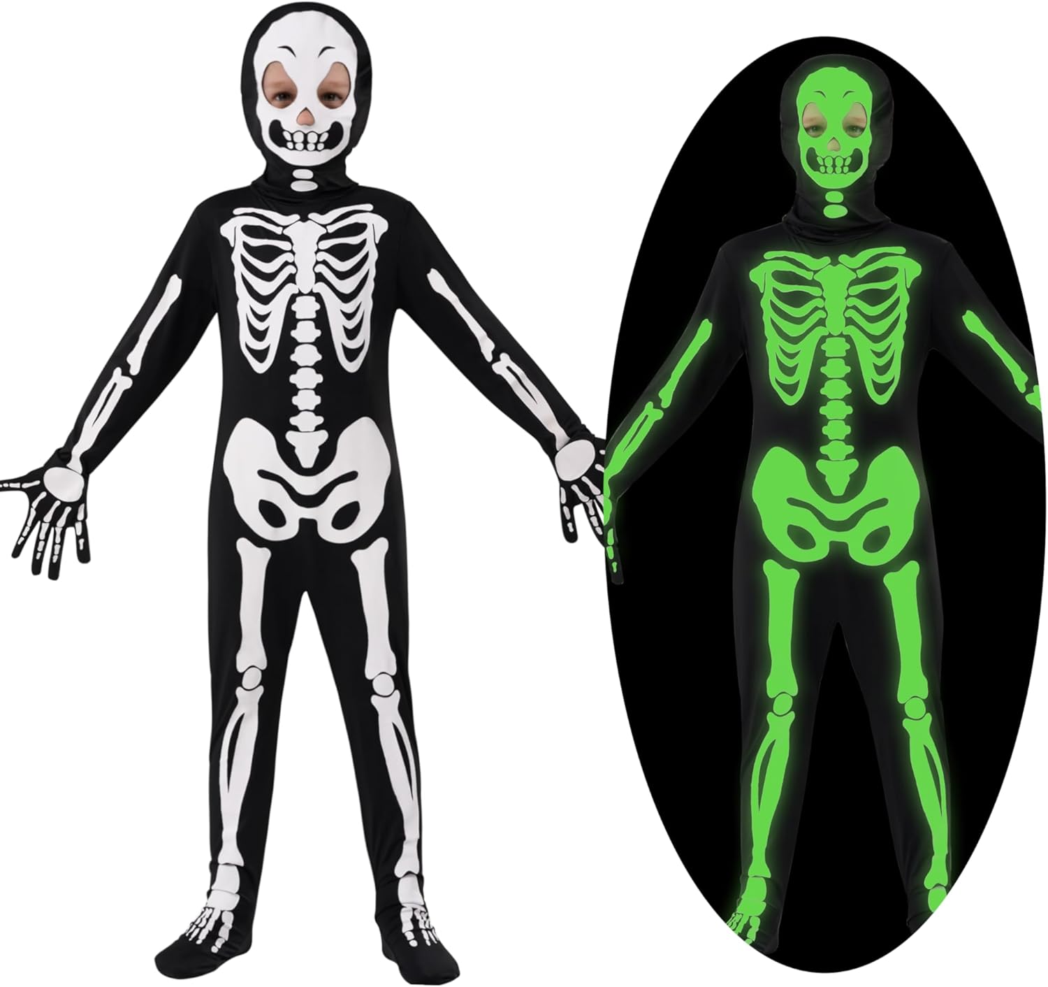 Glow in the Dark Skeleton Costume for Kids - Spooktacular Creations