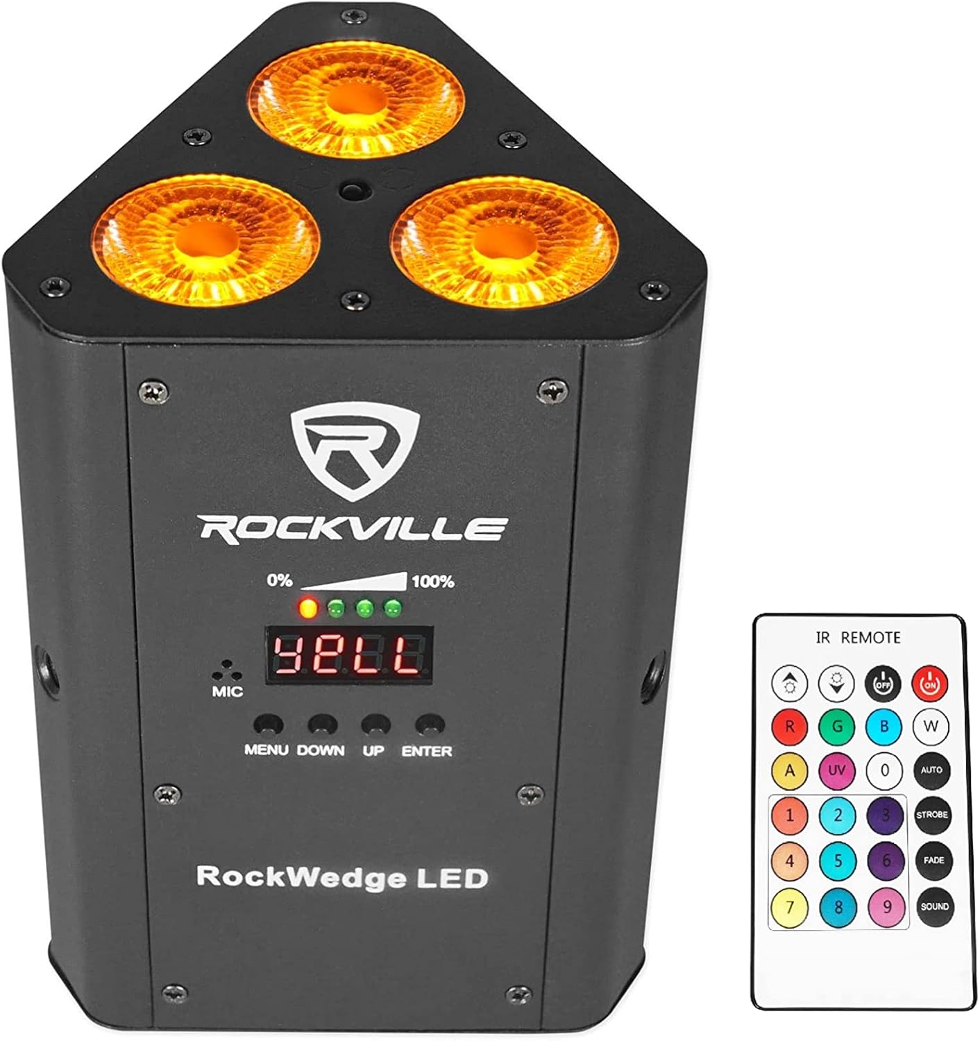 Rockville RockWedge LED Par Light: Compact, Wireless, and Versatile