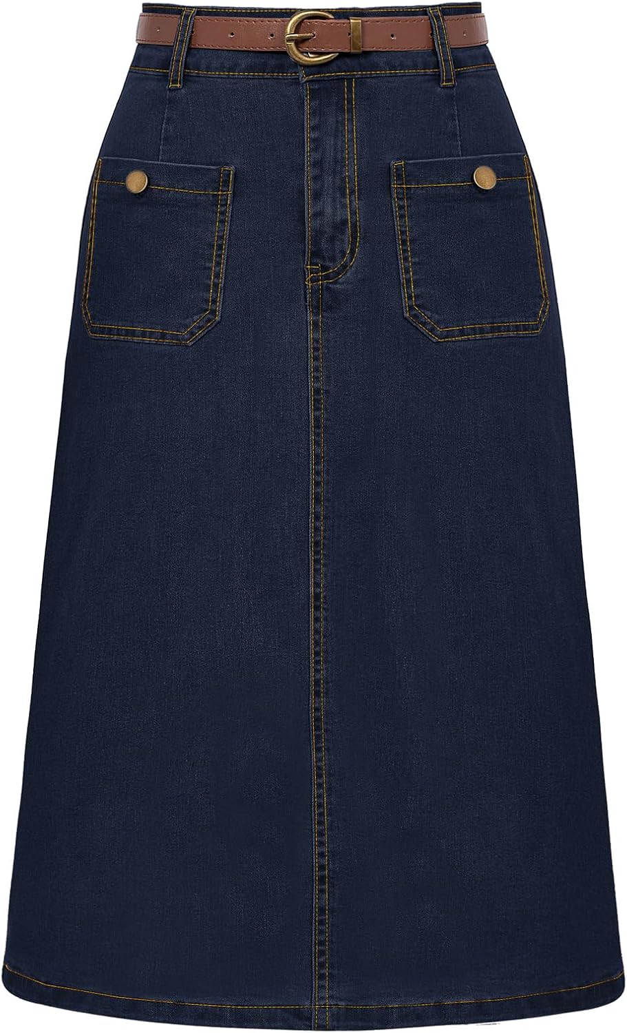 Belle Poque Denim Skirt with Belt for Stylish Women