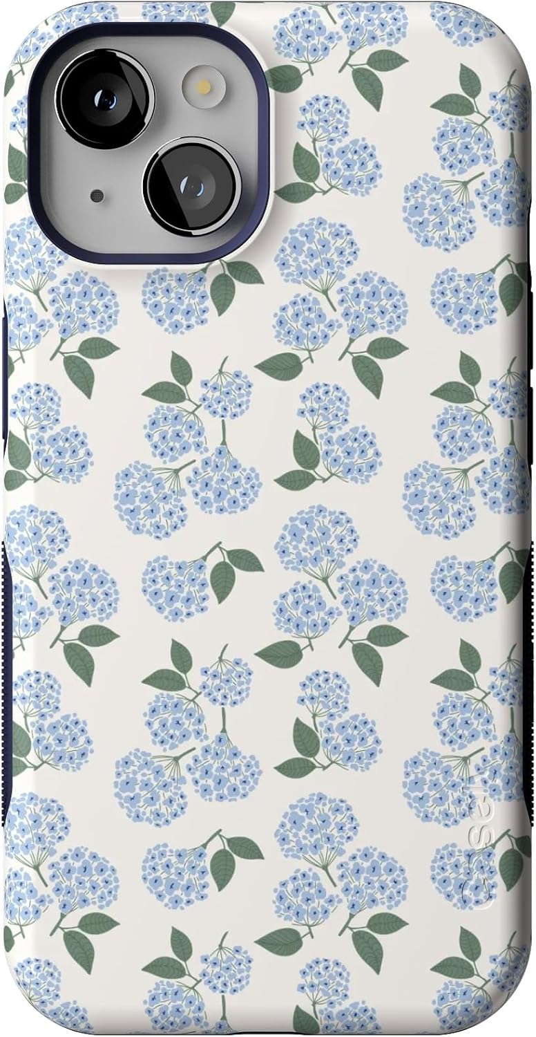 Bold Protective iPhone 14 Case with Blue Hydrangea Design