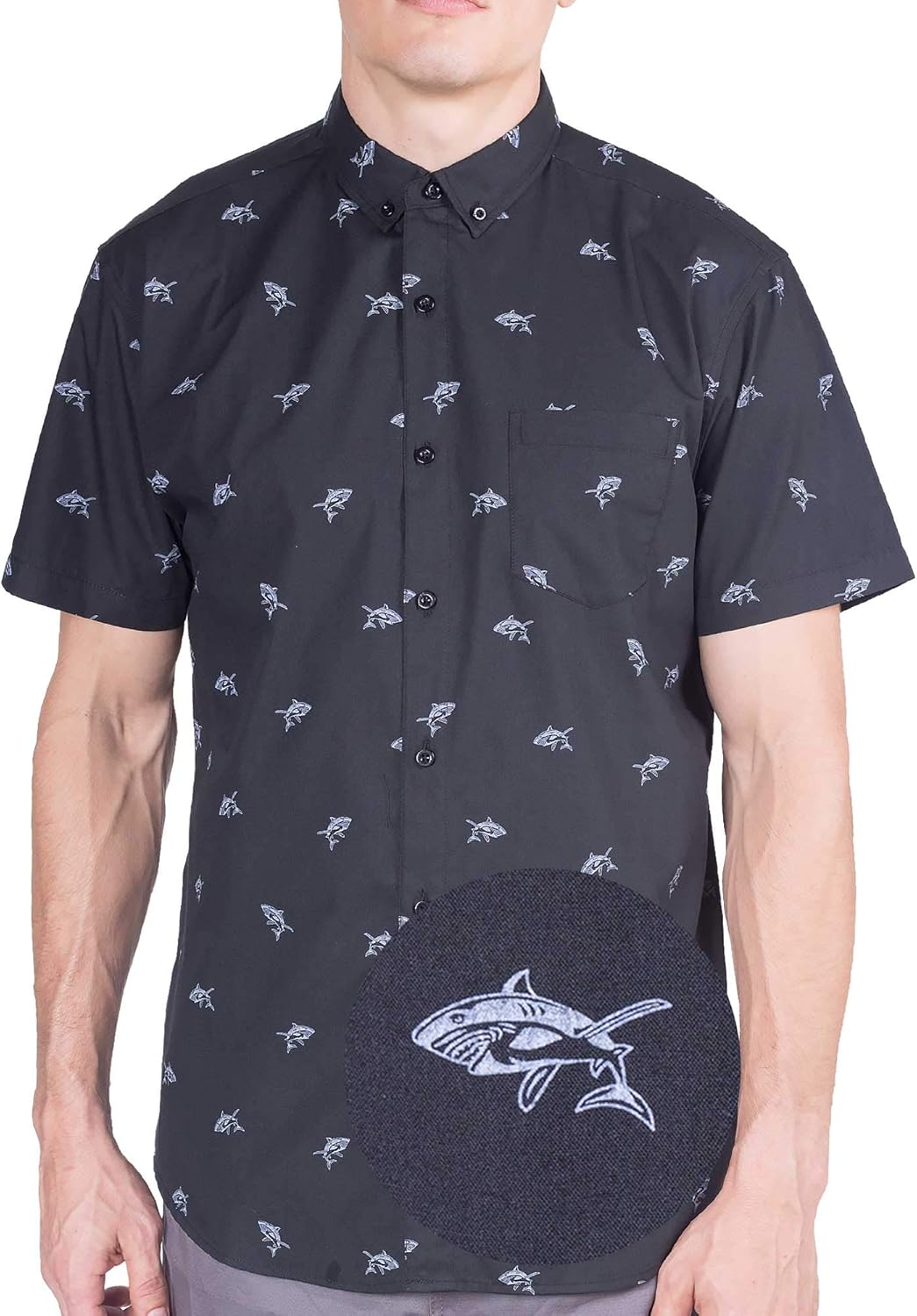 Visive Mens Short Sleeve Button Down Printed Shirts for Summer