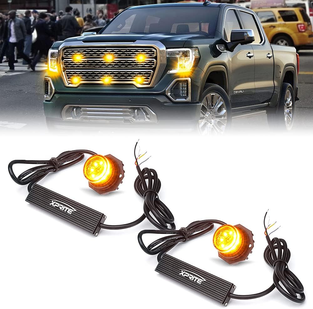 Xprite Hideaway Strobe Lights Amber LED Kit for Emergency Vehicles