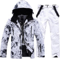 Men's Ski Suit Waterproof Two Piece Snowboard Jacket and Pants Set are