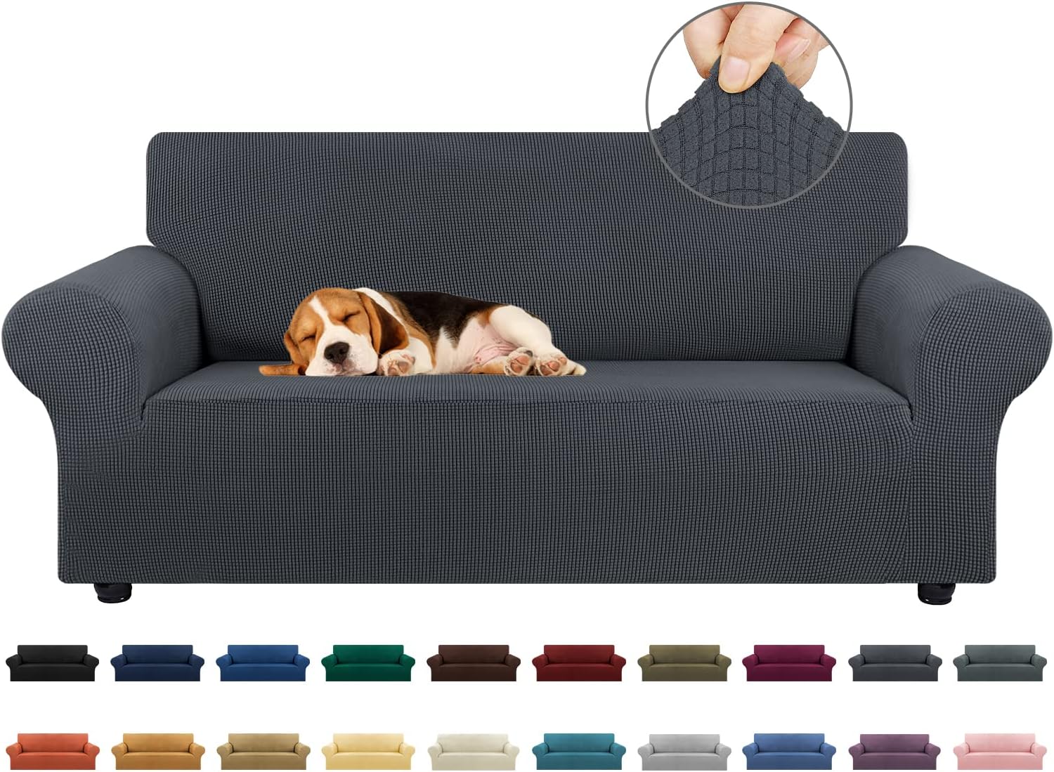 KEKUOU Stretch Loveseat Sofa Cover Slipcover for 2 Cushion Couch