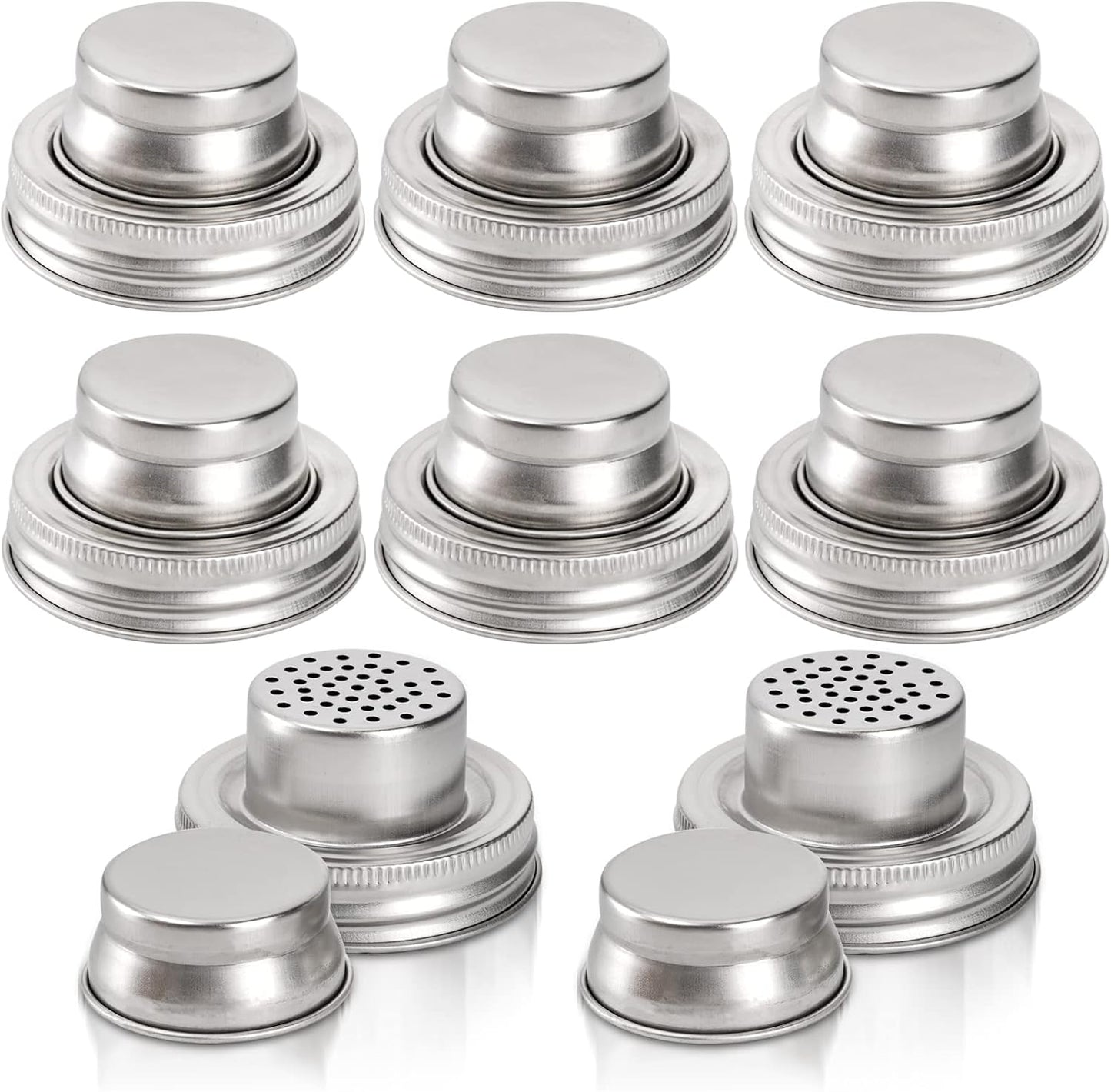 8 Pack Stainless Steel Mason Jar Shaker Lids