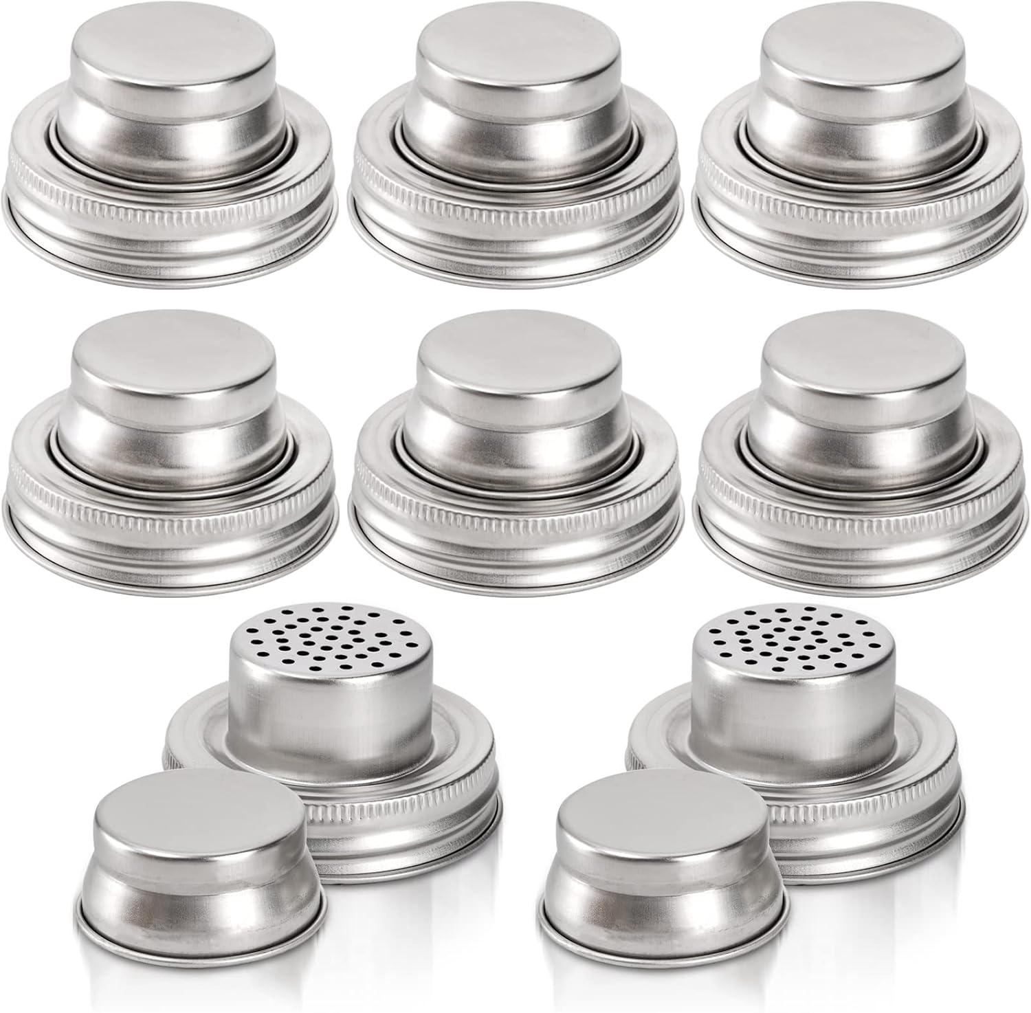 8 Pack Stainless Steel Mason Jar Shaker Lids