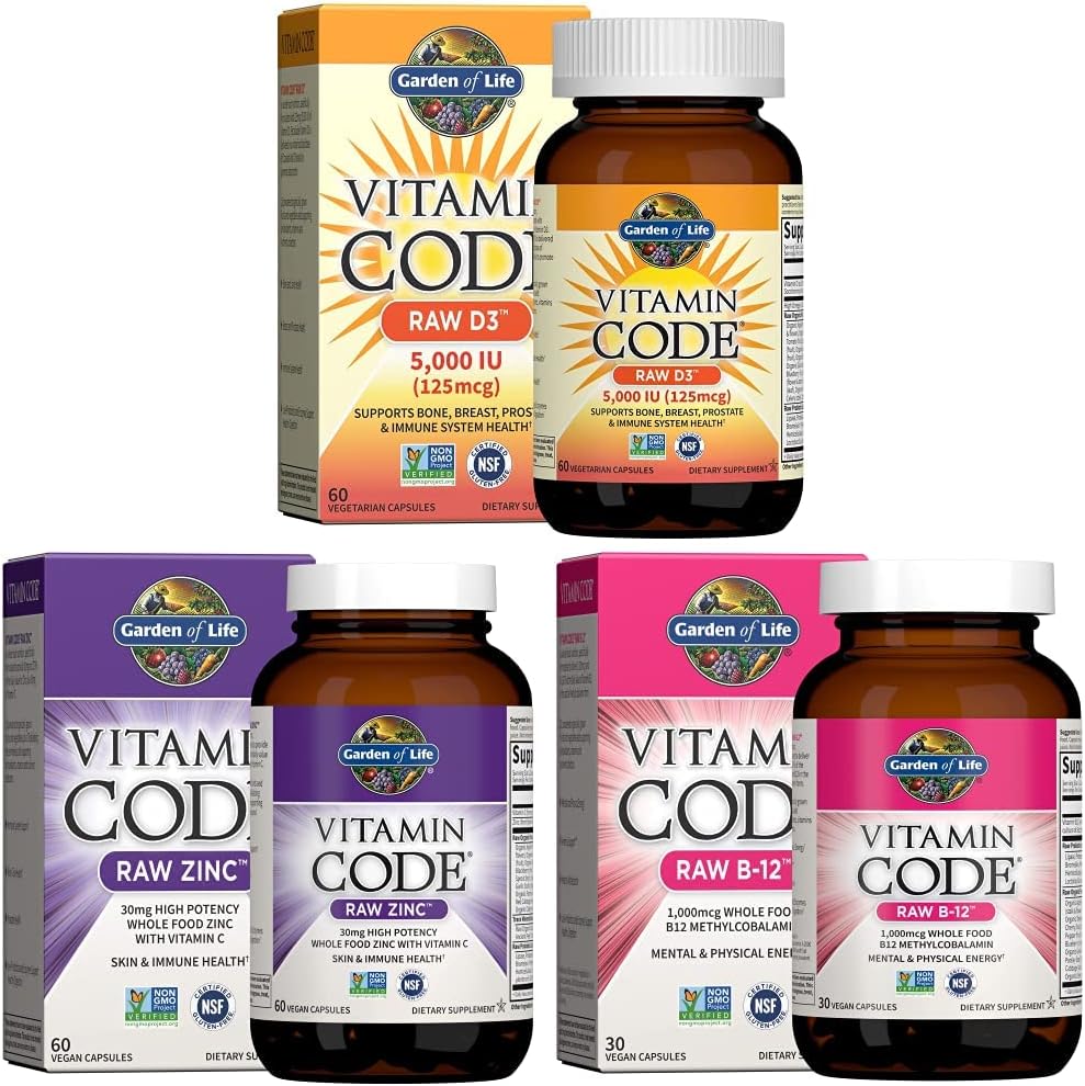 Garden of Life Vitamin D and B12 for Immune Support and Energy