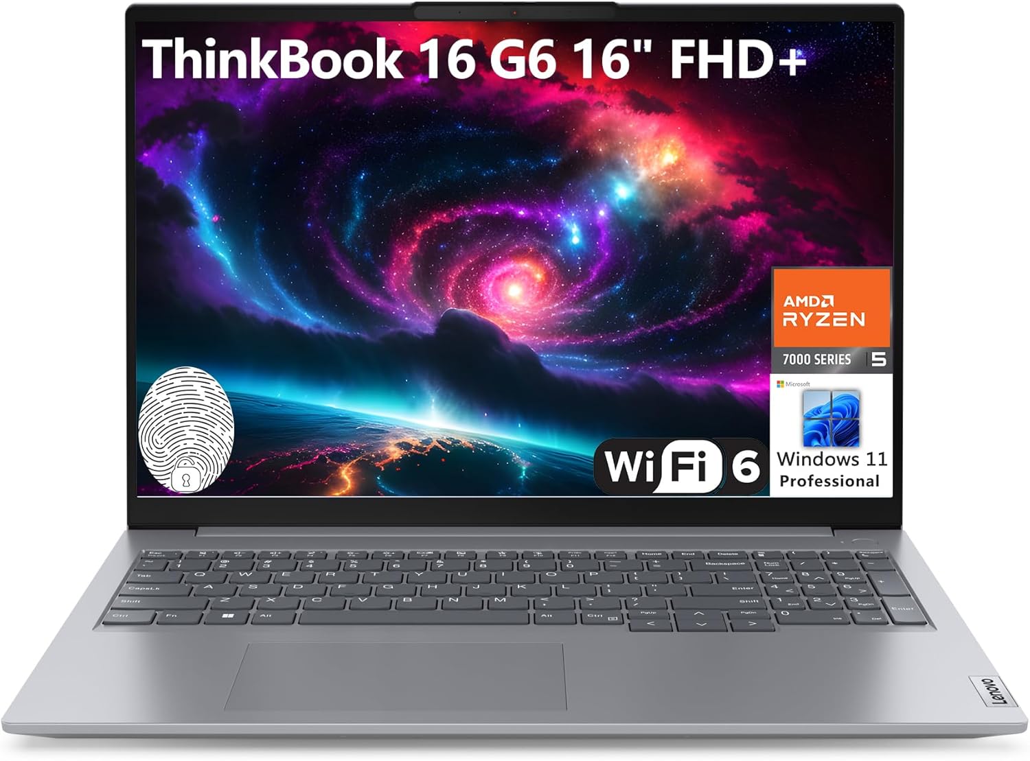 Powerful Lenovo ThinkBook 16 G6 Laptop - Hexa-Core Ryzen, 32GB RAM, 2TB SSD