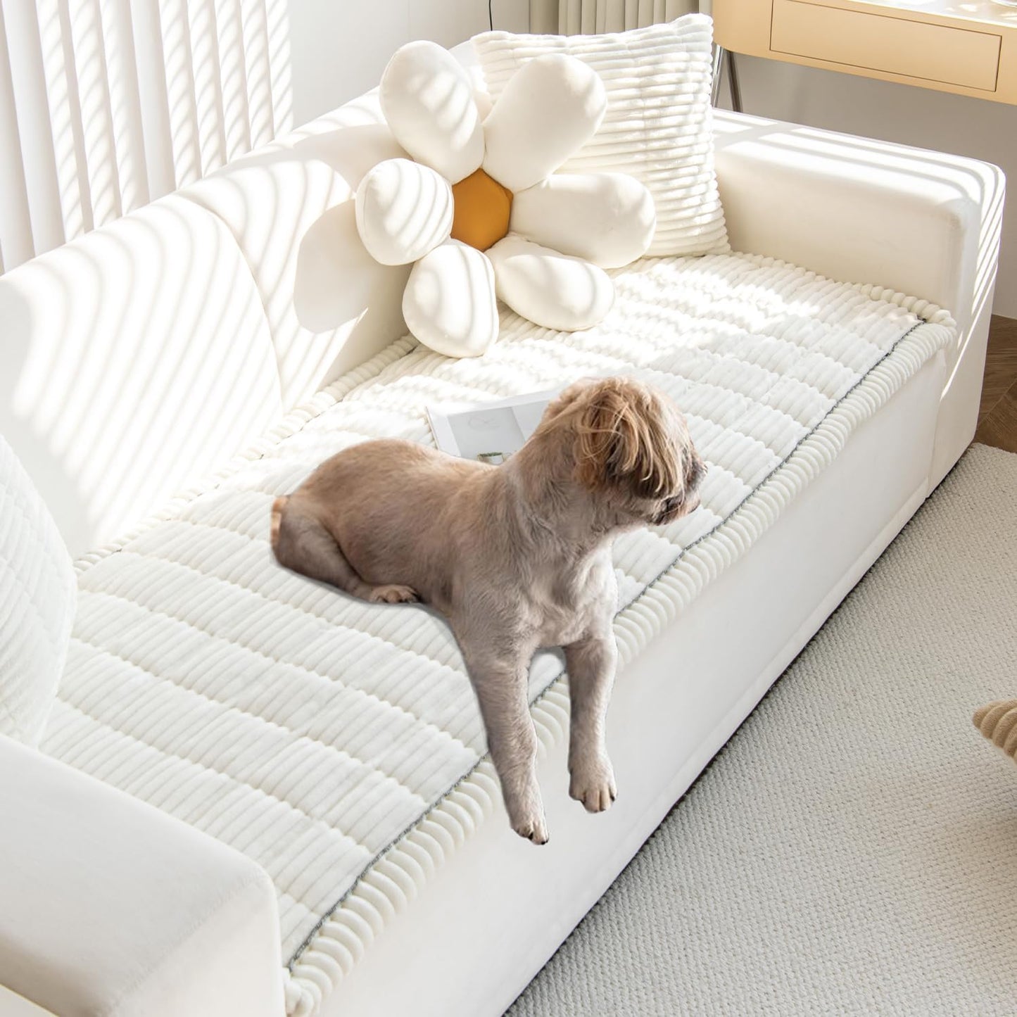 Non Slip Fuzzy Pet Couch Covers for Sofa - Durable Protection