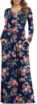 VIISHOW Women's Long Sleeve Loose Plain Maxi Dress - Casual Rayon,5%