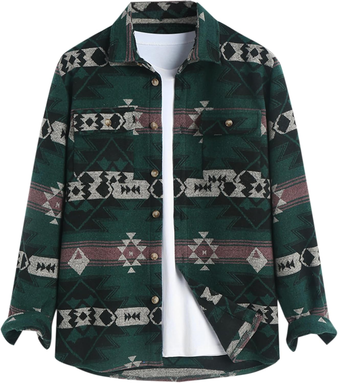 ZAFUL Mens Plaid Shirt - Classic Flannel Button Down Jacket