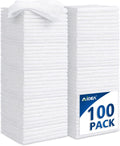 AIDEA 100PK White Microfiber Cleaning Cloths - Lint-Free Absorbent Towels