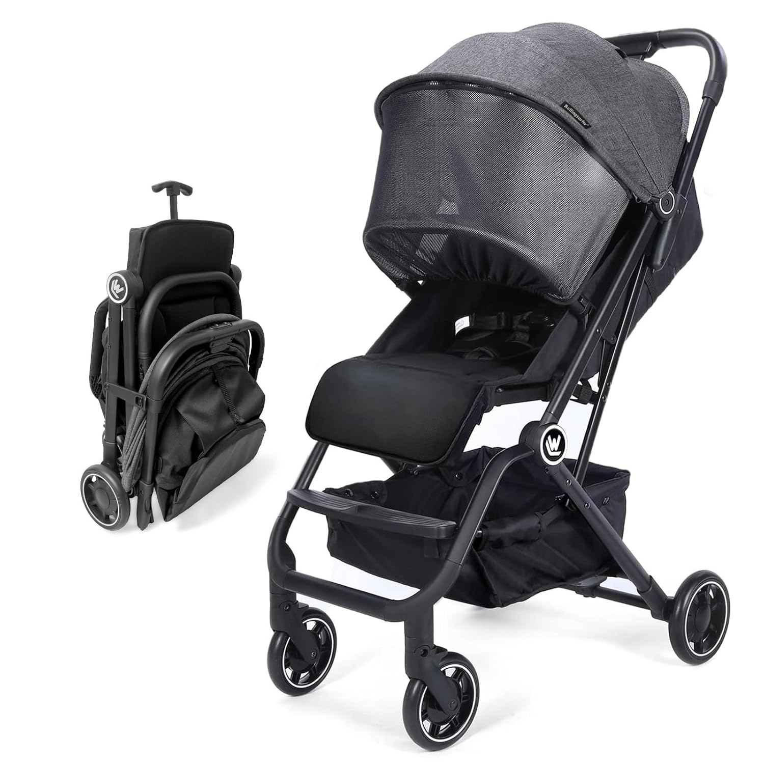 Lightweight Baby Stroller with Easy Fold and Oversize Basket
