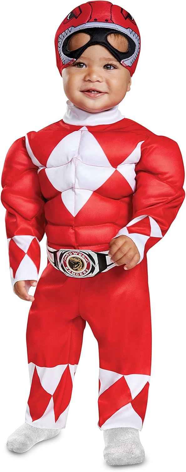 Disguise Red Ranger Infant Muscle Costume for Little Heroes