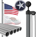 Heavy Duty Flag Pole 20 FT 12 Gauge Aluminum - Extra Thick Strength