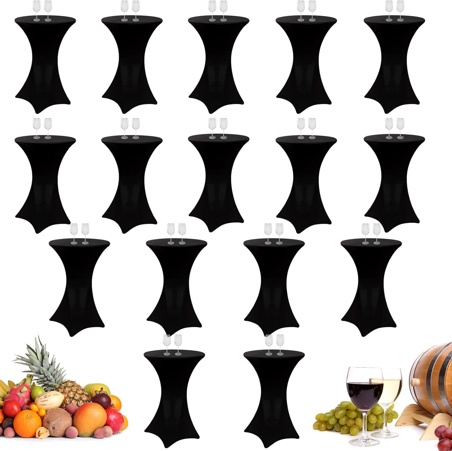 Stretchy Spandex Highboy Cocktail Table Cover - Set of 16 - Essential for Elegant Events