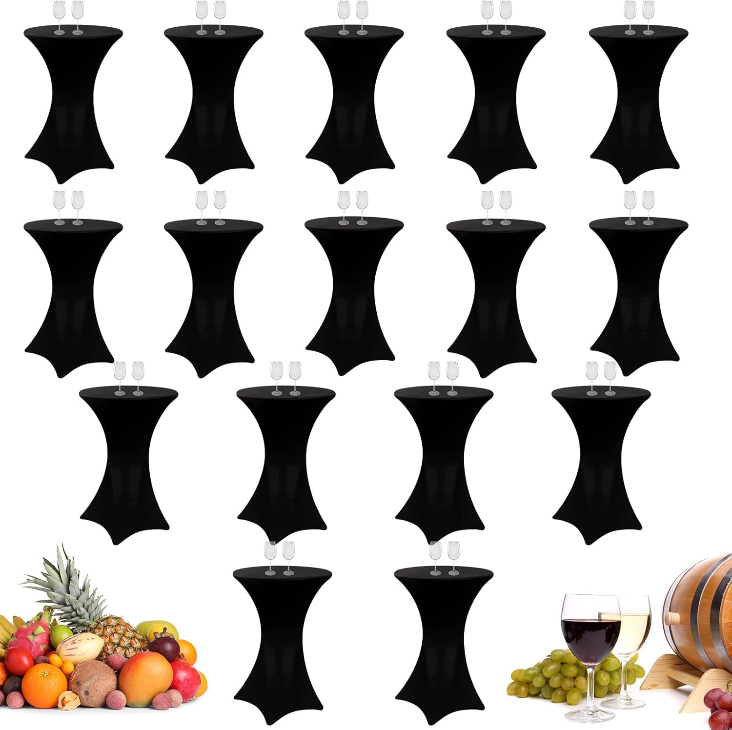 Stretchy Spandex Highboy Cocktail Table Cover - Set of 16 - Essential for Elegant Events