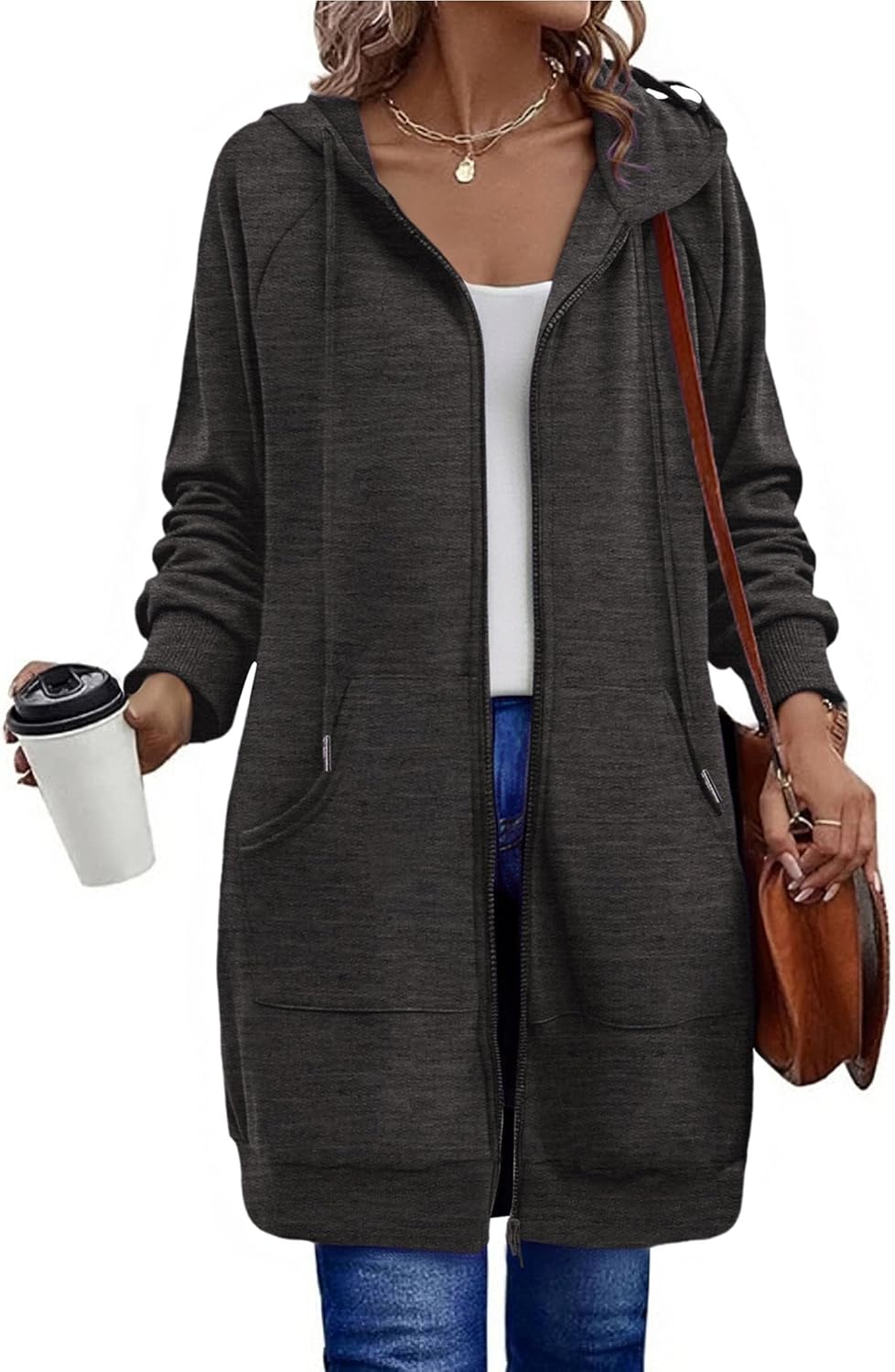 Zeagoo Women's Zip Up Hoodies Long Sleeve Casual Fall Jacket