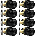 Probrico Door Knob Flat Black Privacy Interior Knobs 8 Pack - Durable