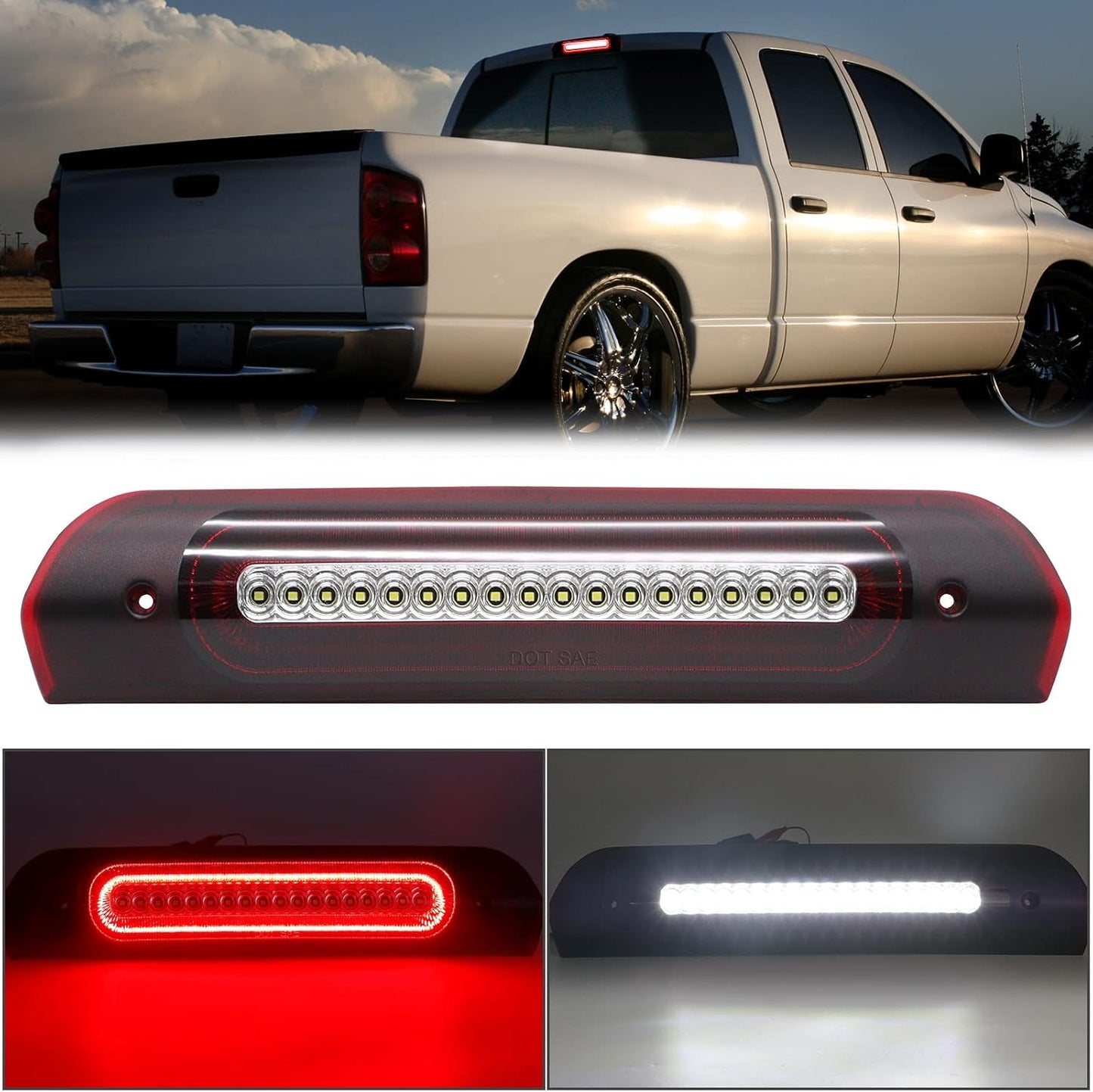 R&F Auto LED Strobe High Mount Brake Light for Ram Trucks