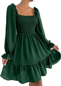 Ekaliy Women's Square Neck Puff Sleeve Dress for Every Occasion