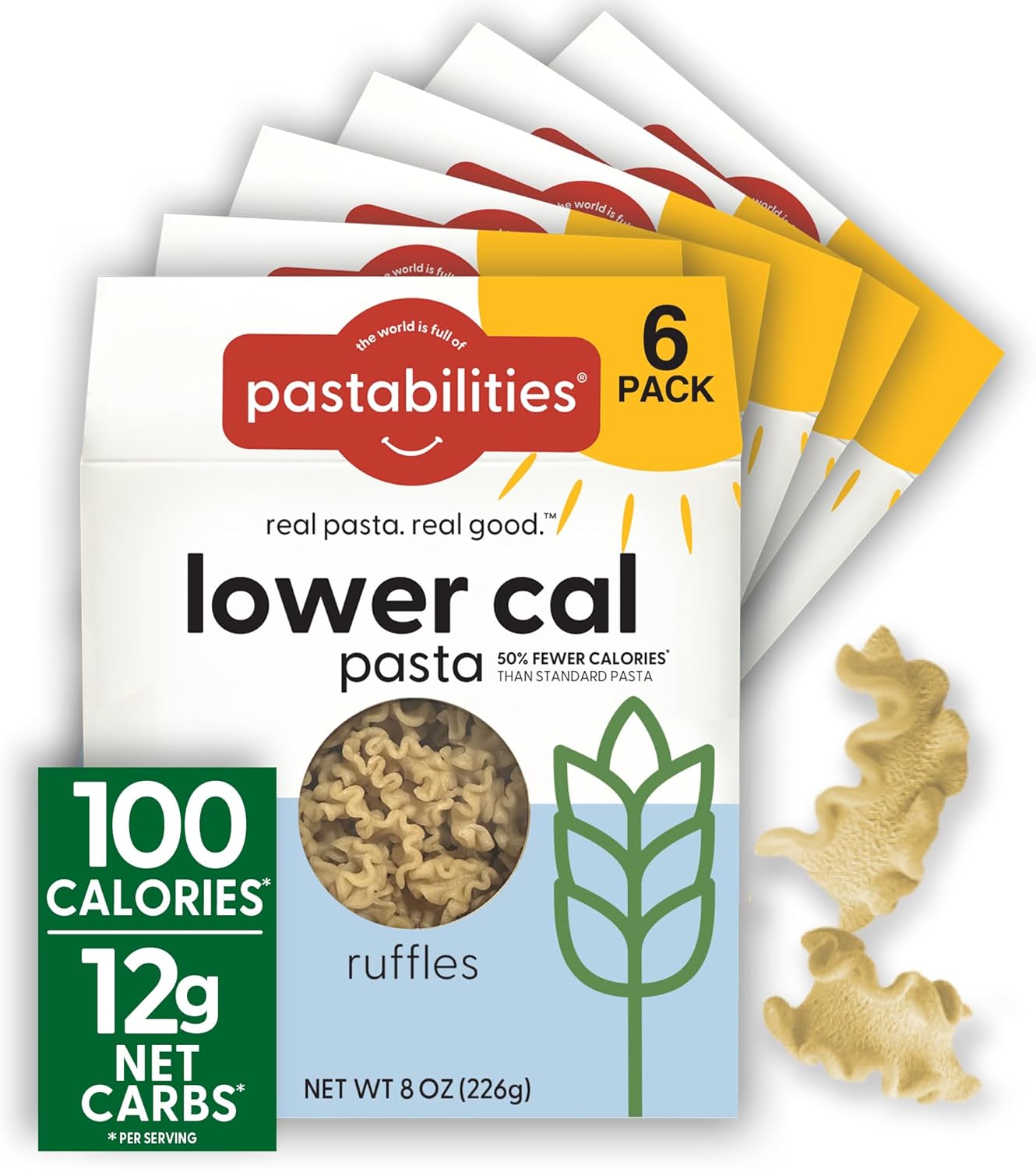 Pastabilities Low Calorie Pasta Ruffles - Delicious & Healthy Option