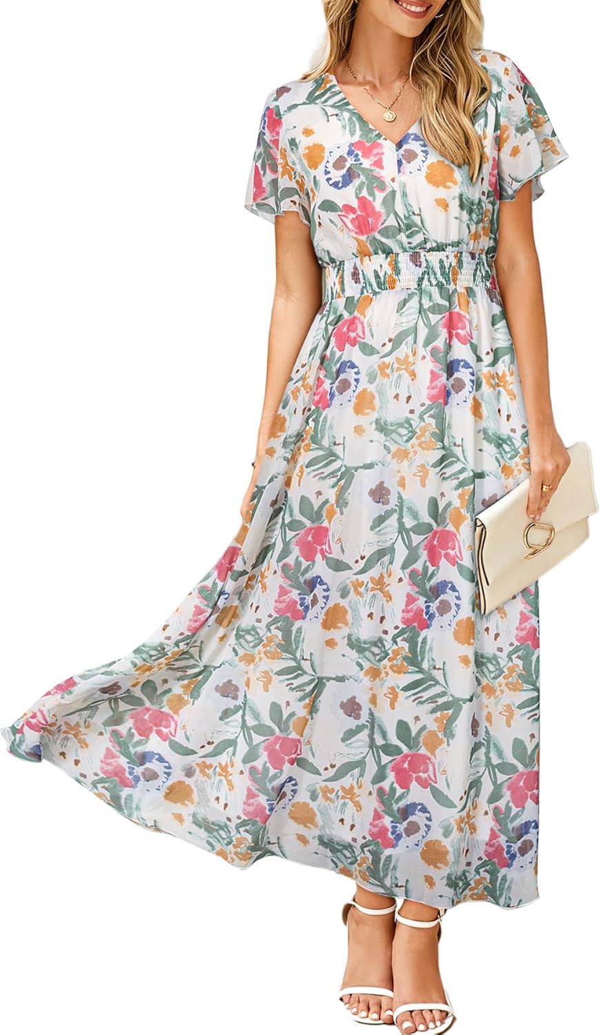 Simplee Womens Floral Maxi Dress for Summer Weddings and More