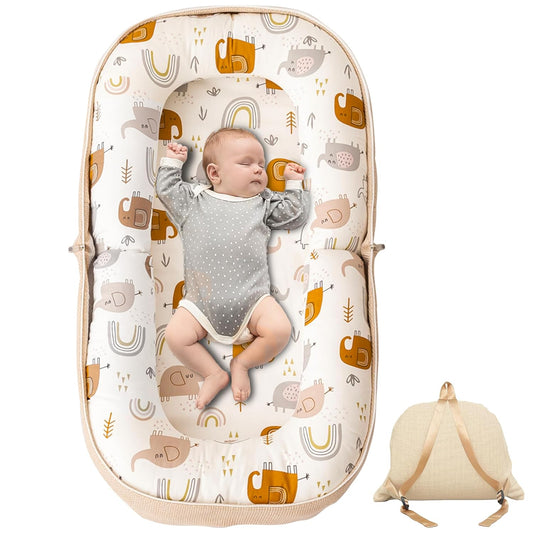 GloTika Baby Lounger: Memory Foam Nest & Backpack