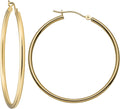 MAZZERI Solid Gold Hoop Earrings 14k Real Gold - Timeless Everyday