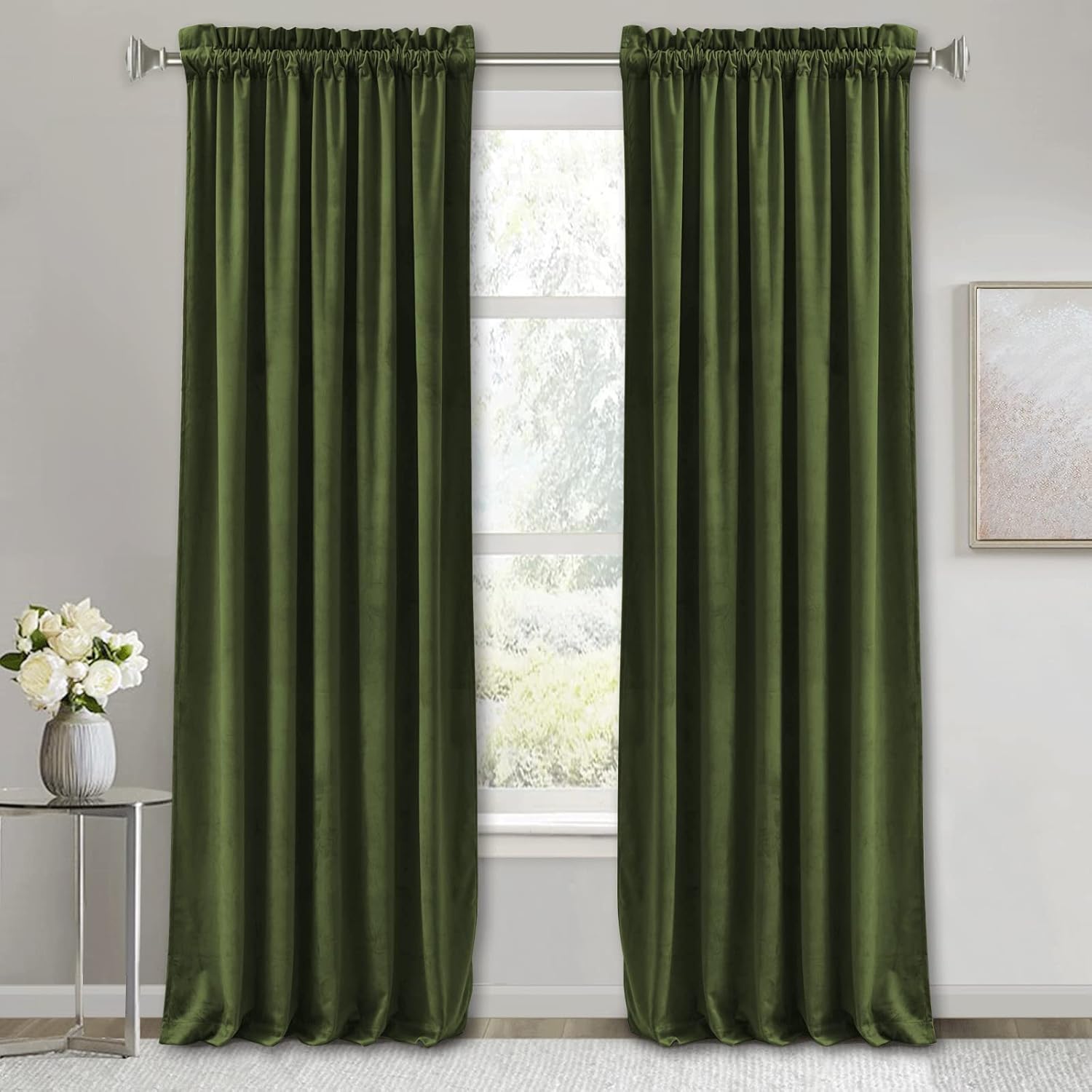 RYB Home Room Darkening Velvet Curtains for Elegant Spaces