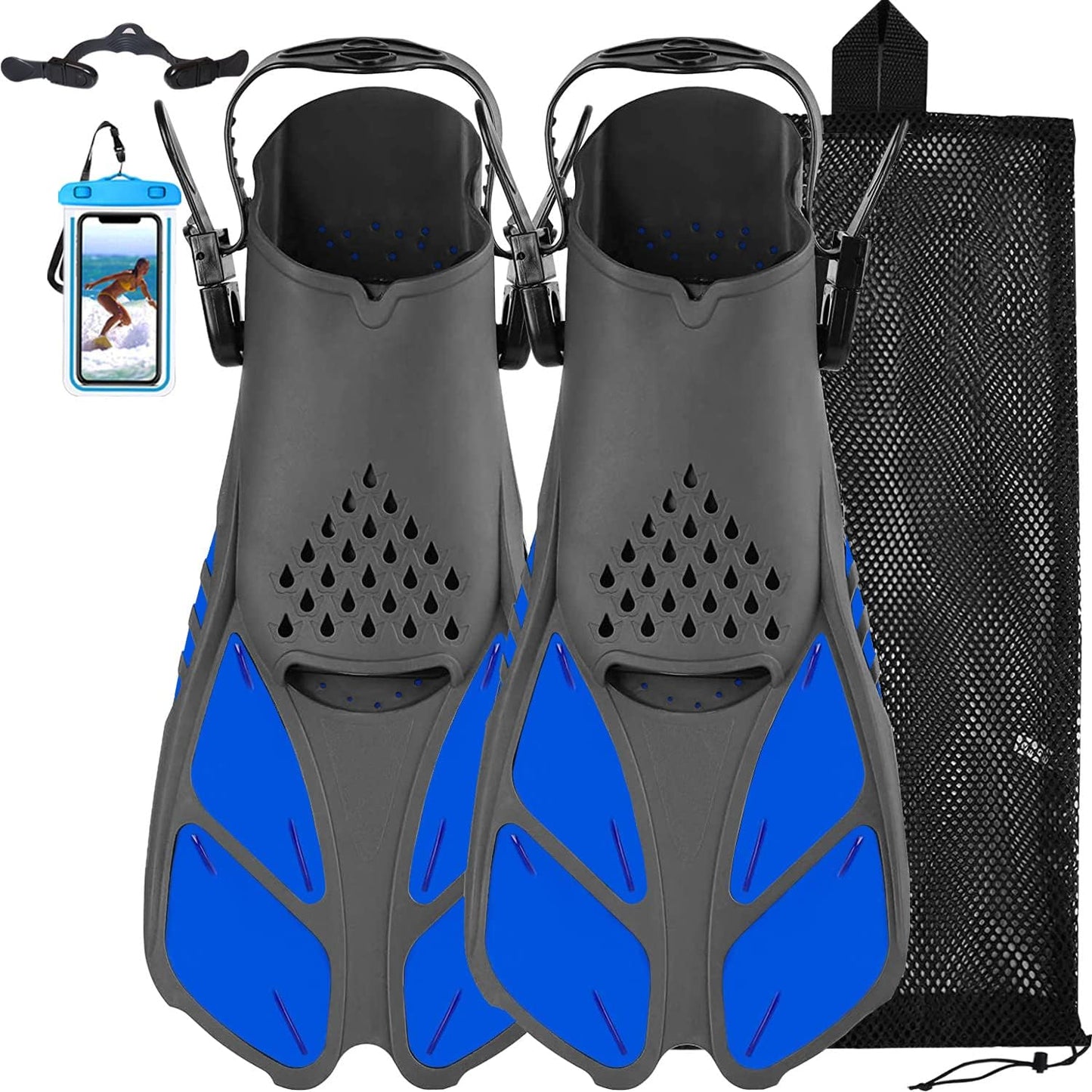 Adjustable Swim Fins with Extra Strap by Happyouth