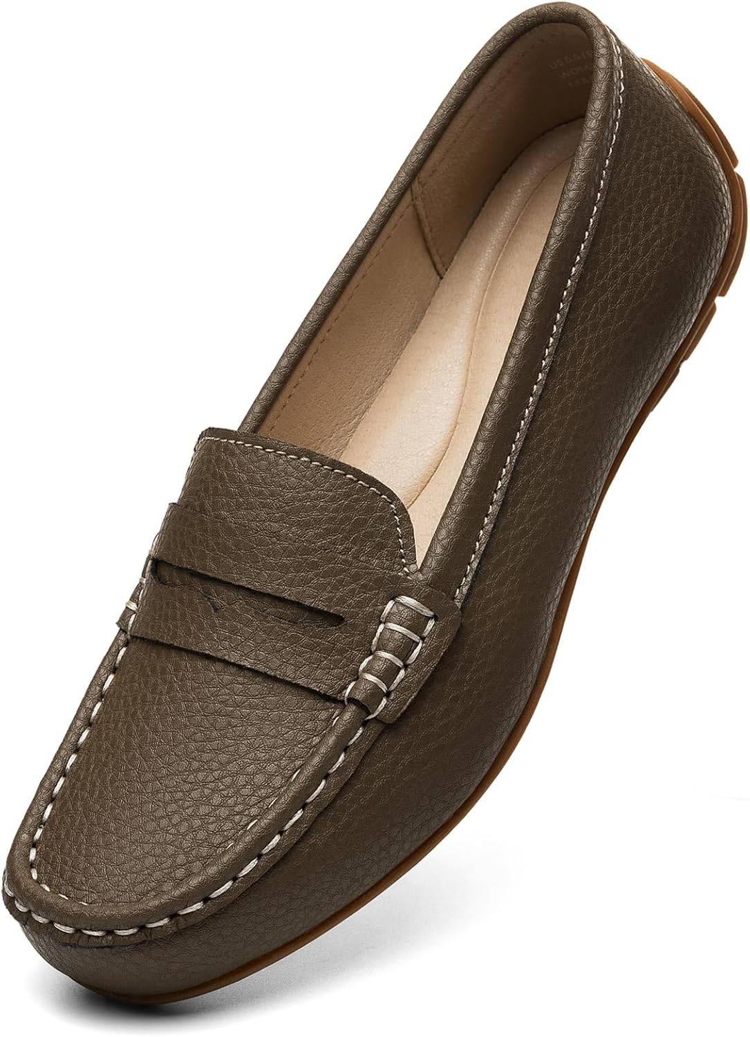 Women's Comfortable Lightweight Leather Penny Loafers for Work
