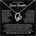 Bonus Daughter Necklace Gift - Elegant Heart Pendant