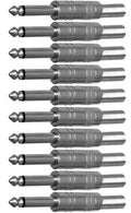 6.35mm 1/4 in Mono Audio Phono Tone Cable Connector - Heavy-Duty Pack