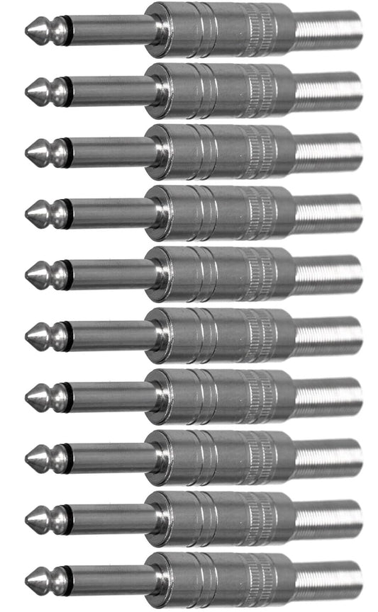 10 Pack 1/4 Mono Phono Cable Connectors for Crisp Audio Quality