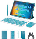 ZZB Android 15 10.1in Tablet 2-in-1 with Keyboard and Stylus