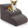 Curved Dog Stairs Ramp for Beds Couches and Chair - 3-Step 15.7in High