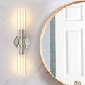 Espird Brushed Nickle 2-Light Bathroom Vanity Light - Clear Glass