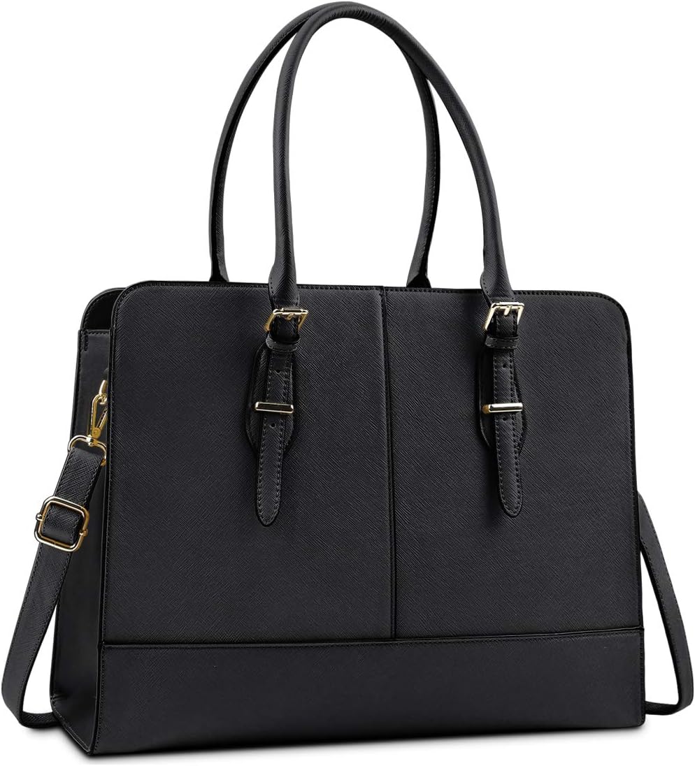 Stylish Laptop Bag for Women - Leather Work Tote 15.6 Inch