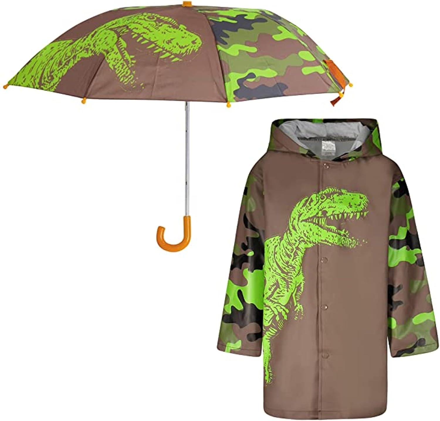 Kids Umbrella and Raincoat Set for Boys and Girls - Fun Styles