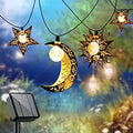 Solar String Lights Outdoor Star Moon Sun 13ft LED Solar Powered