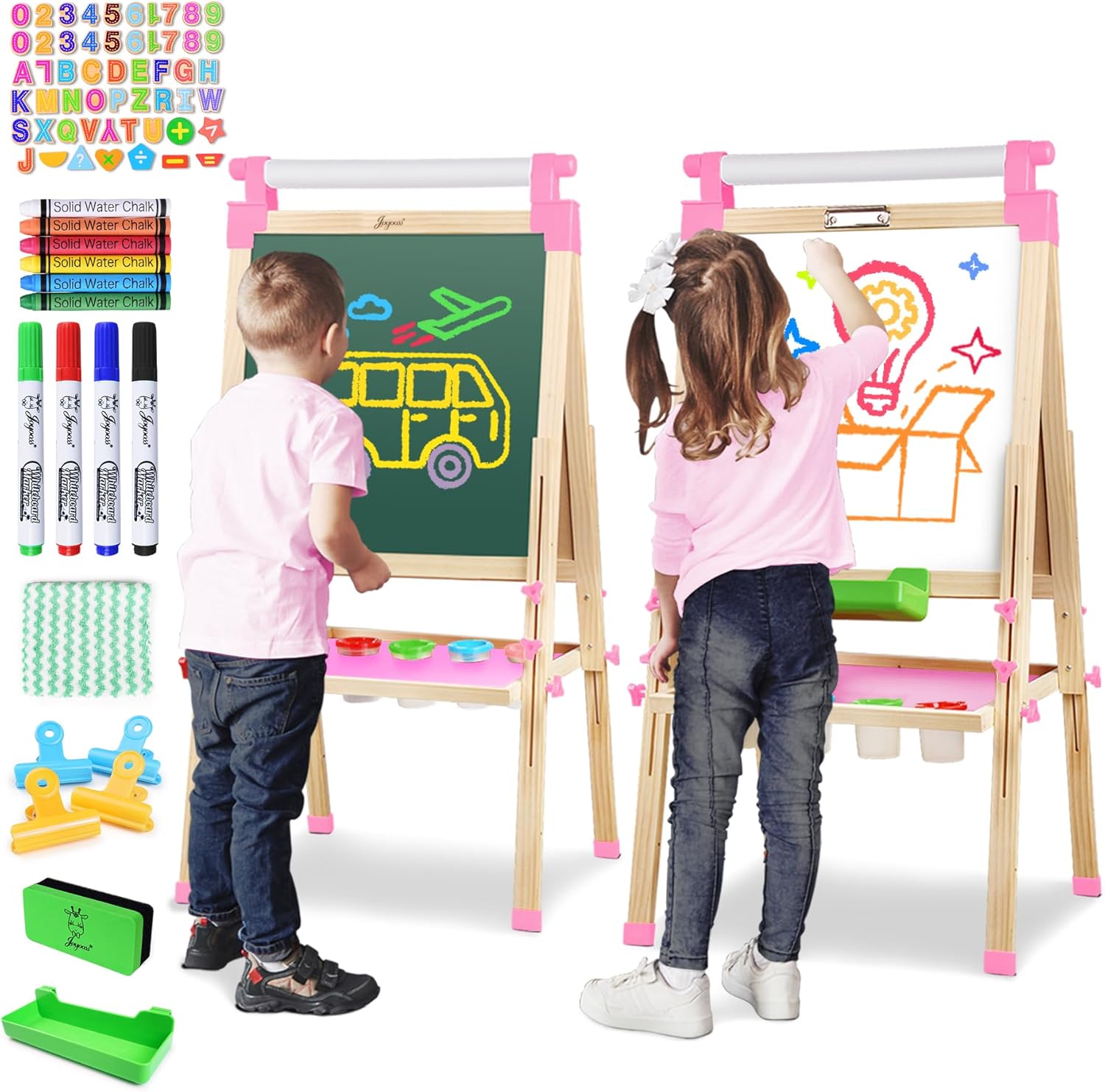 JOYOOSS Easel for Kids - Adjustable Double Sided Art Easel