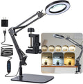 LED Magnifier Desk Lamp with Stand and Clamp - Precision Task Light