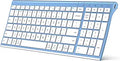 iClever BK10 Bluetooth Keyboard - Full Size Rechargeable Multi-Device