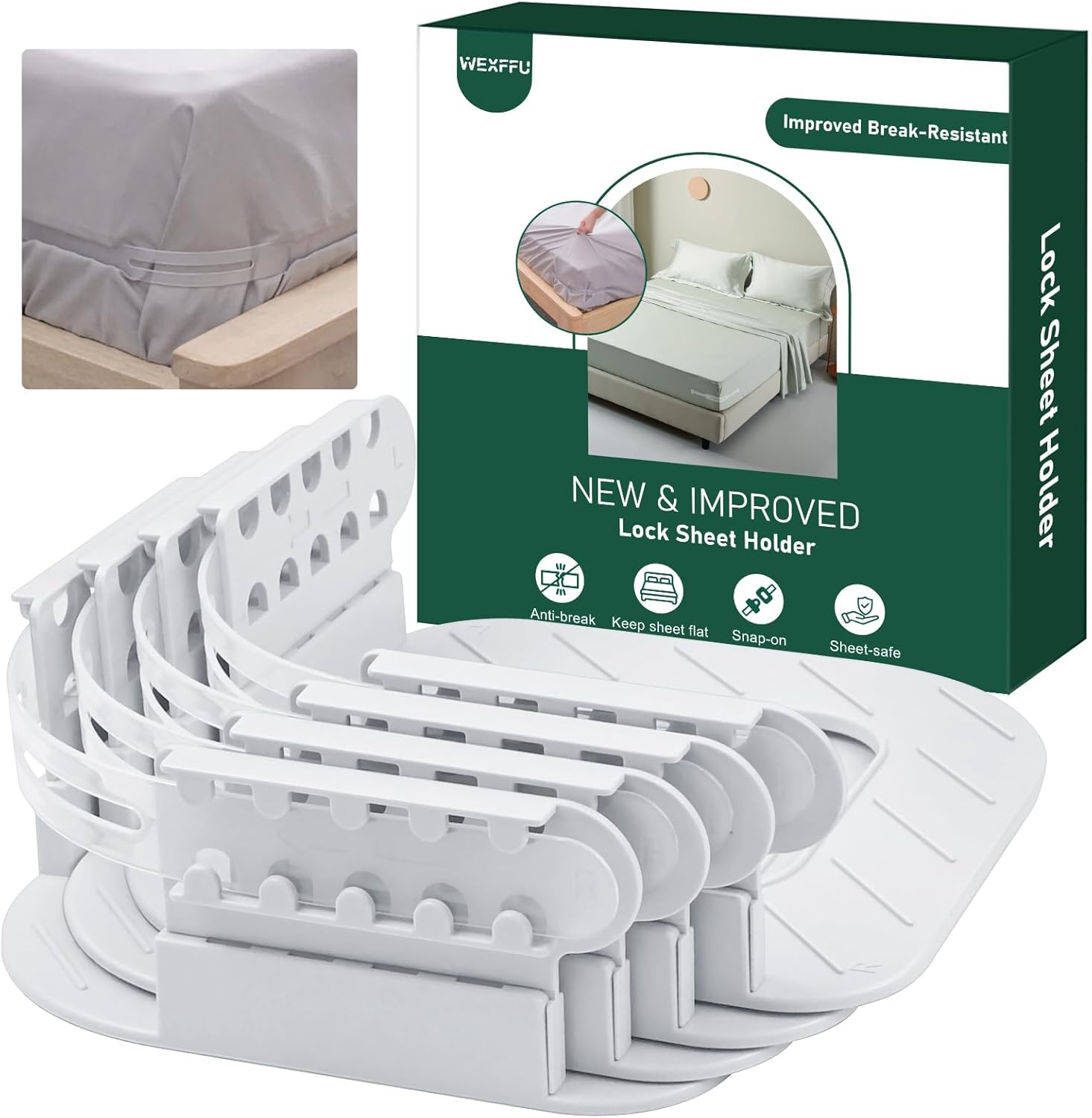 Bed Sheet Holders for Corners Keep Sheets Firm & Tight