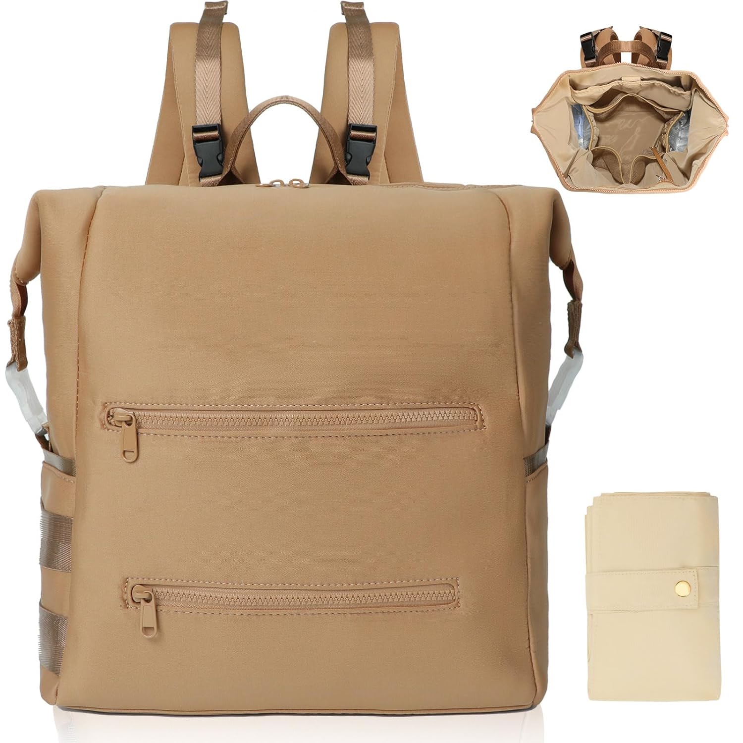 Diaper Bag Backpack with Large Capacity and Insulated Pockets