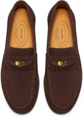 Journey West Men's Vintage Penny Loafers - Classic Suede Comfort