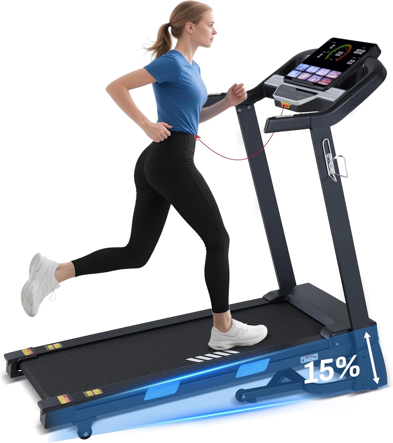 Auto Incline Treadmill with 300+ LBS Capacity and 3.5HP Motor